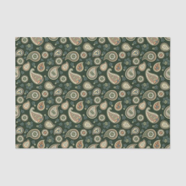 Cypress Paisley Pattern Tissue Paper (Front)