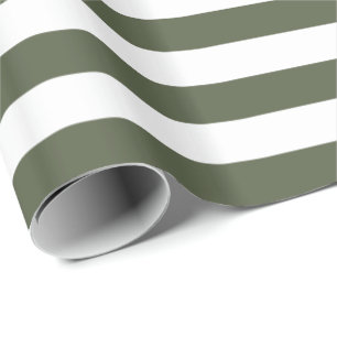 Cypress Pine Green/White Stripe Wrapping Paper