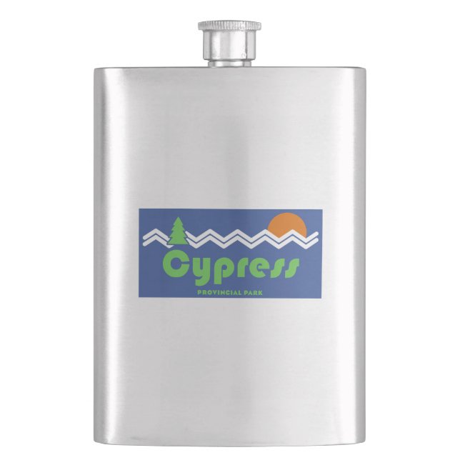 Cypress Provincial Park Retro Hip Flask (Front)