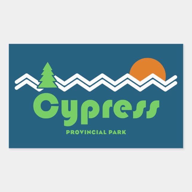 Cypress Provincial Park Retro Rectangular Sticker (Front)