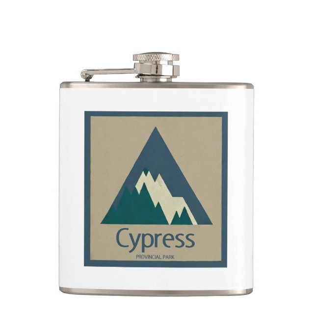 Cypress Provincial Park Rustic Hip Flask (Front)