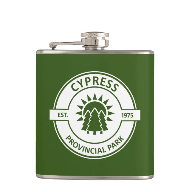 Cypress Provincial Park Sun Trees Hip Flask (Front)