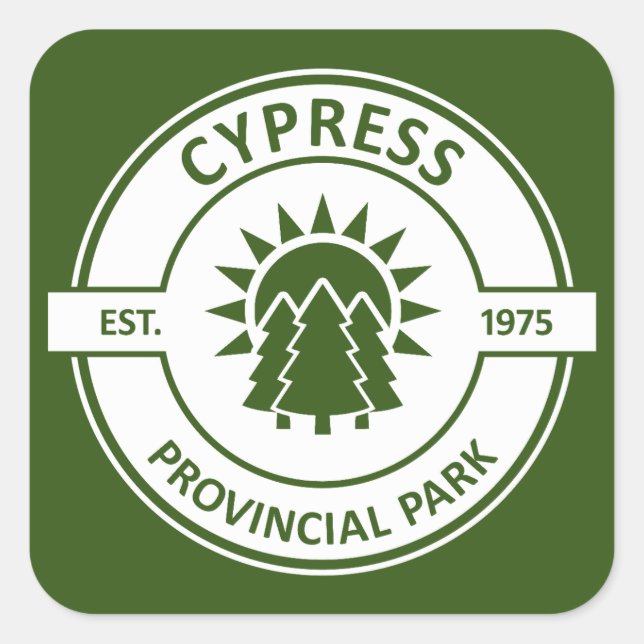 Cypress Provincial Park Sun Trees Square Sticker (Front)