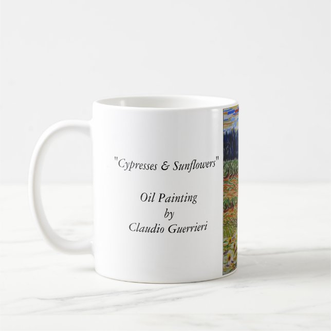 Cypress & Sunflowers Coffee Mug (Left)
