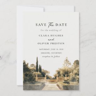 Cypress Terrace Sandstone Italian Garden Wedding Save The Date