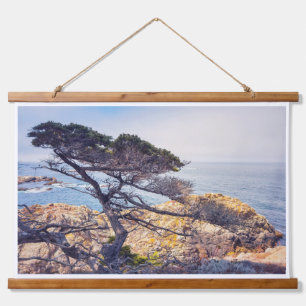 Cypress Tree by The Sea Hanging Tapestry