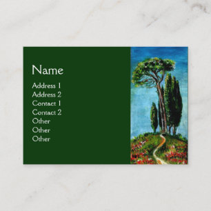 CYPRESS TREES AND MEDITERRANIAN PINE IN TUSCANY BUSINESS CARD