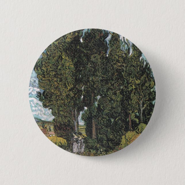 Cypress Trees by Van Gogh 6 Cm Round Badge (Front)