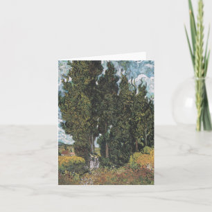 Cypress Trees by Van Gogh Card