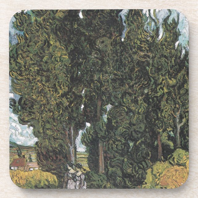 Cypress Trees by Van Gogh Coaster (Front)