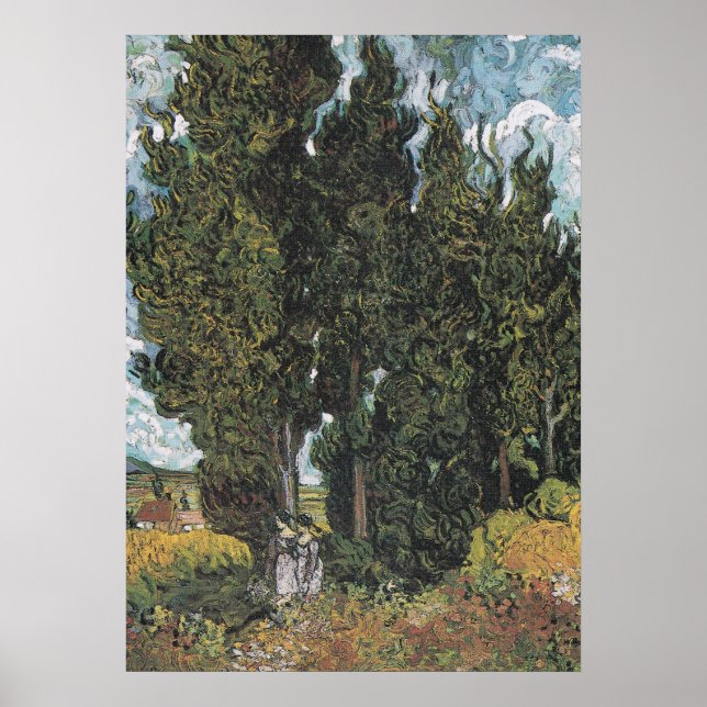 Cypress Trees by Van Gogh Poster (Front)