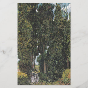 Cypress Trees by Van Gogh Stationery