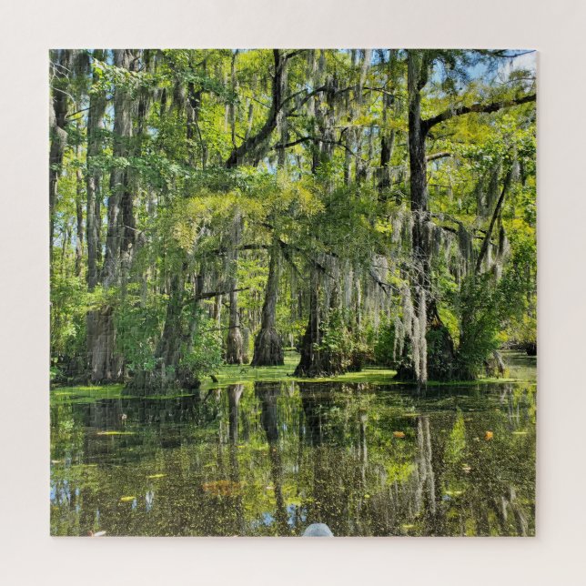 Cypress Trees Covered with Spanish Moss Jigsaw Puzzle (Vertical)