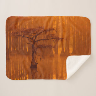 Cypress Trees   George Smith State Park Sherpa Blanket