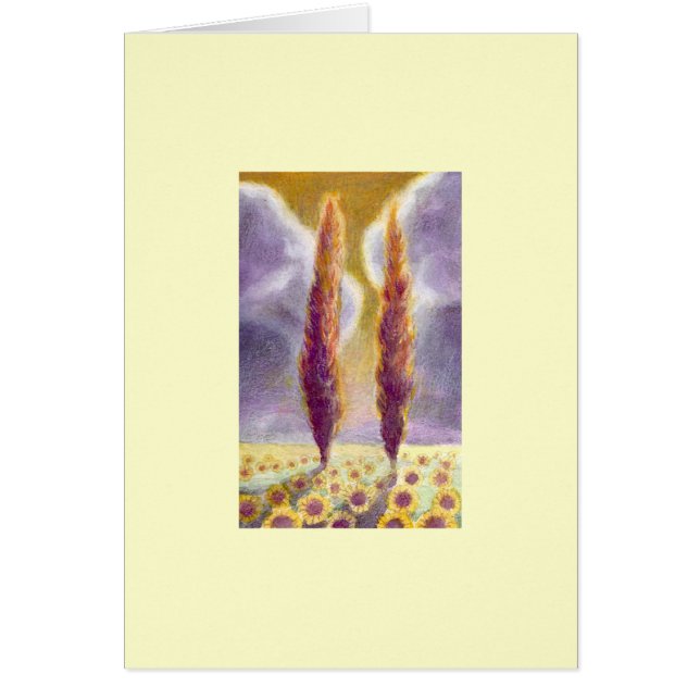 Cypress Trees in Sunflower Field III (Front)