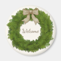 Cypress Wreath With Bow Custom Name or Greeting