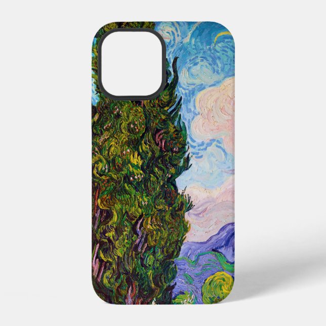 Cypresses, Van Gogh iPhone Case (Back)