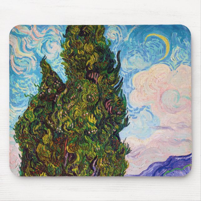 Cypresses, Van Gogh Mouse Mat (Front)