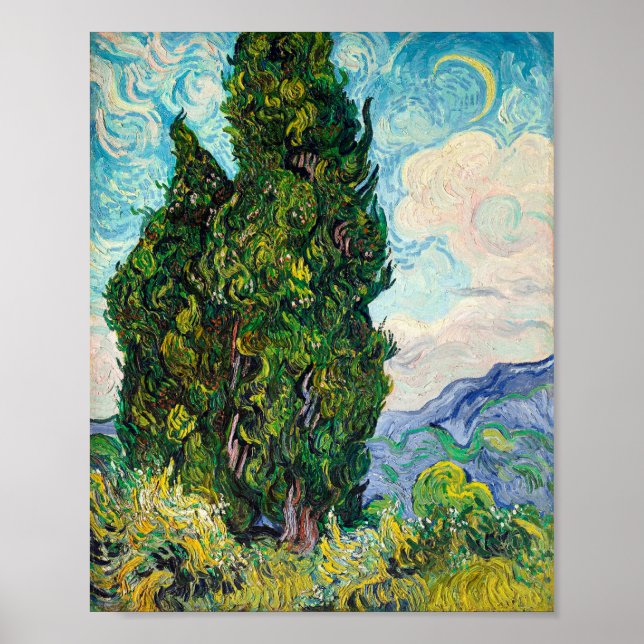 Cypresses Vincent van Gogh Painting Poster (Front)