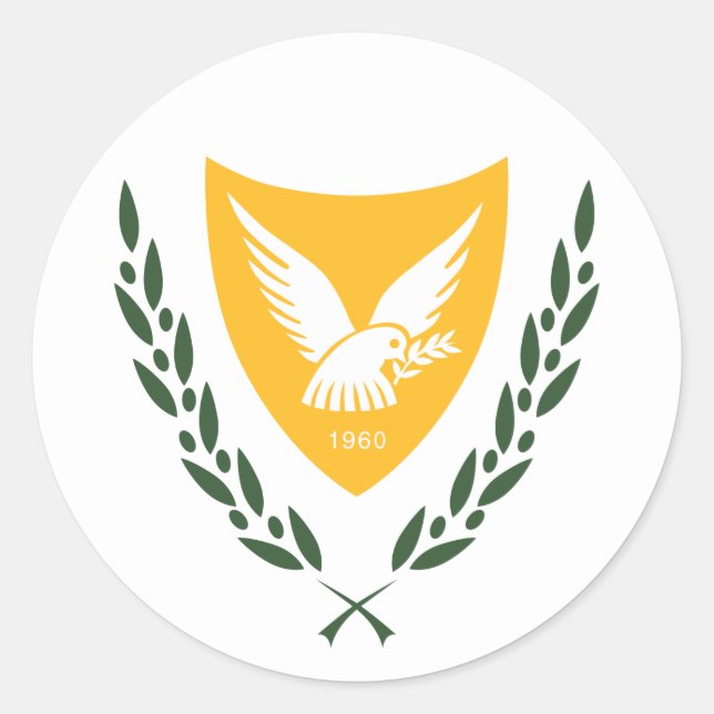 Cypriot Coat of Arms, Cyprus Classic Round Sticker (Front)