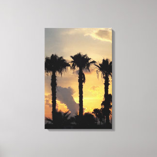 Cypriot Limassol Sunset – Mediterranean Palm Trees Canvas Print
