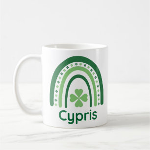 Cypris Name Clover Boho Rainbow Coffee Mug