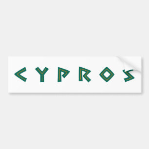 cypros text Cyprus country symbol greek nation tra Bumper Sticker