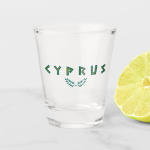 cypros text Cyprus country symbol greek nation tra Shot Glass