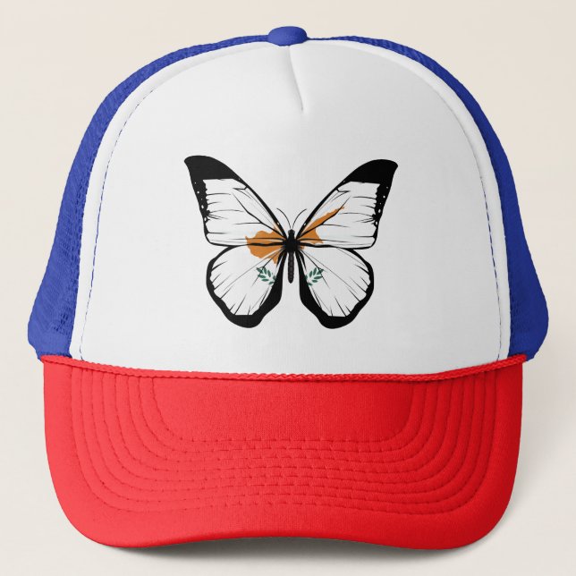 Cyprus Butterfly Flag Trucker Hat (Front)