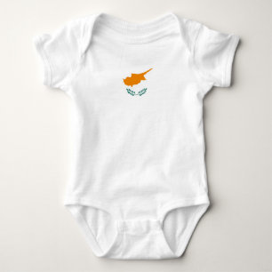 Cyprus country flag symbol long baby bodysuit