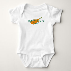 cyprus country map flag travel symbol nation baby bodysuit