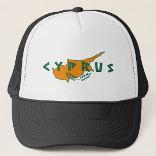 cyprus country map flag travel symbol nation  trucker hat