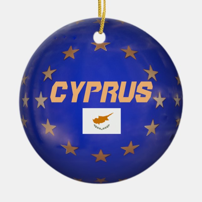Cyprus Customisable Christmas Ornament (Front)