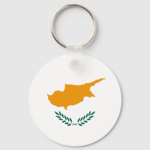 Cyprus Fisheye Flag Keychain