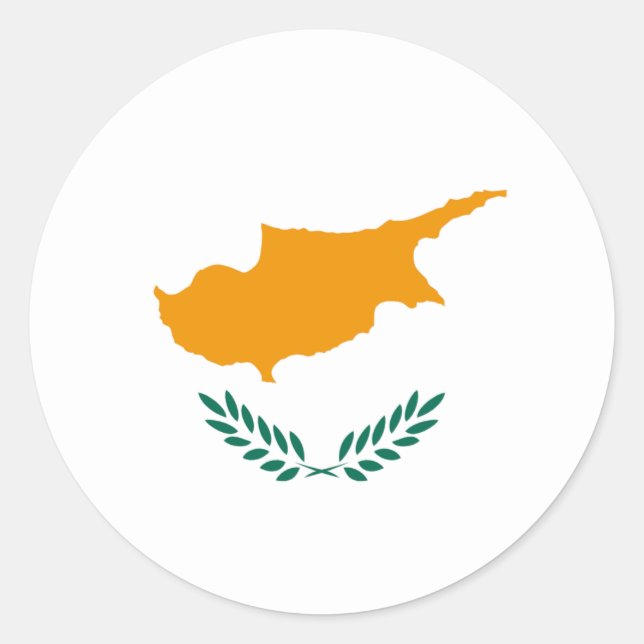 Cyprus Fisheye Flag Sticker (Front)
