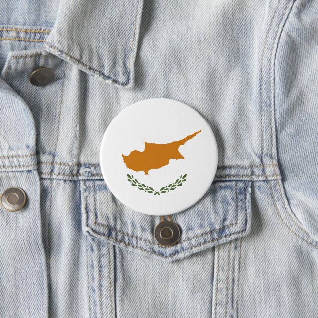 Cyprus flag 7.5 cm round badge (In Situ)