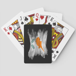 Cyprus flag brush stroke, national flag playing cards