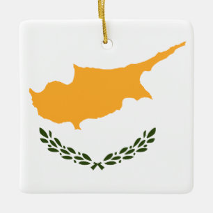 Cyprus Flag Ceramic Ornament