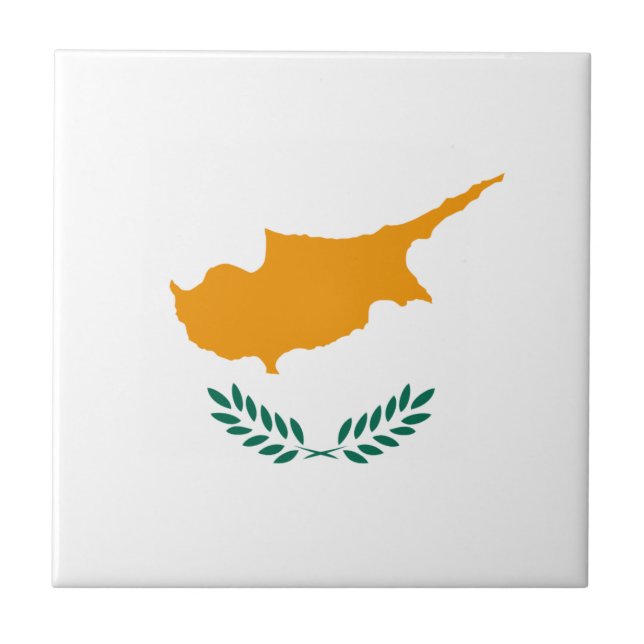 Cyprus Flag Ceramic Tile (Front)