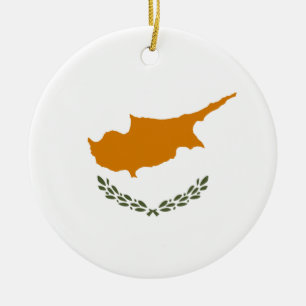 Cyprus Flag Ceramic Tree Decoration