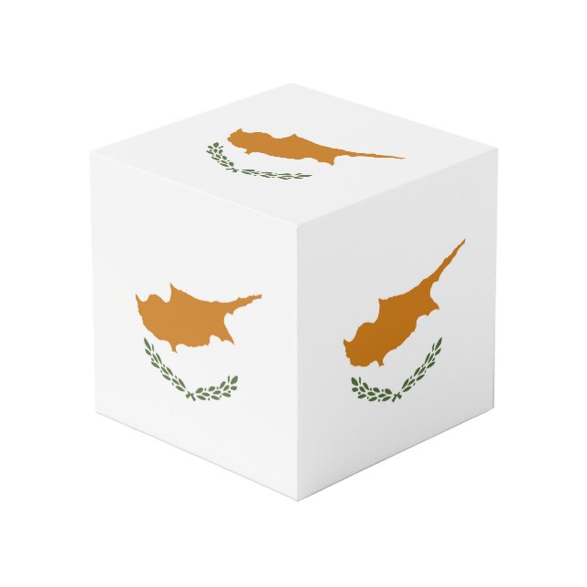Cyprus flag cube (Front Angled)