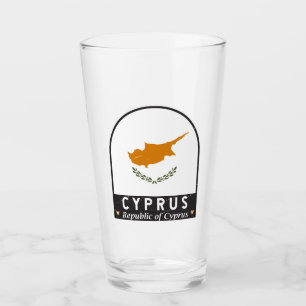 Cyprus Flag Emblem Distressed Vintage Glass