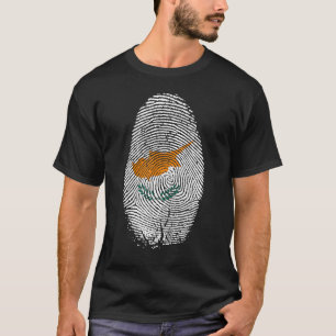 Cyprus Flag Fingerprint It Is In My Dna For Cypri T-Shirt