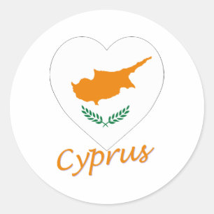 Cyprus Flag Heart Classic Round Sticker