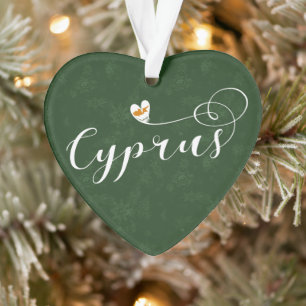 Cyprus Flag Heart, Cypriot Ornament
