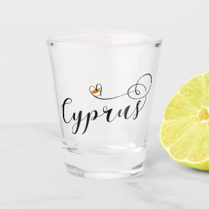 Cyprus Flag Heart, Cypriot Shot Glass
