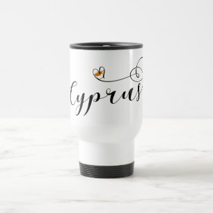 Cyprus Flag Heart, Cypriot Travel Mug