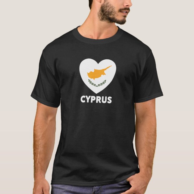 Cyprus Flag Heart Premium T-Shirt (Front)