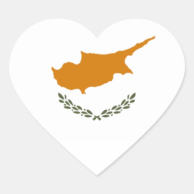 Cyprus Flag Heart Sticker (Front)
