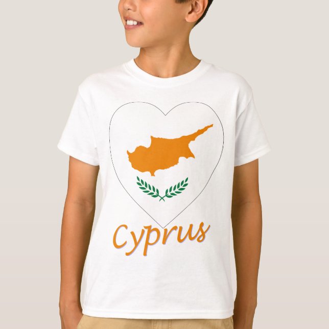 Cyprus Flag Heart T-Shirt (Front)
